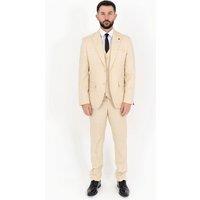 V2 Classic Men's Thomas Three Piece Cream Suit | Size: 46R