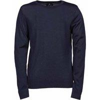 TEE JAYS Men's Knitted Crew Neck Sweater in Navy | Size: Medium