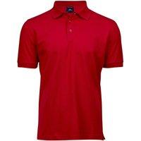 TEE JAYS Men's Luxury Stretch Short Sleeve Polo Shirt in Dark Red | Size: Small