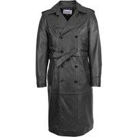 House of Leather Men's Mens Real Leather 3/4 Length Coat Trench Travis Black | Size: Medium