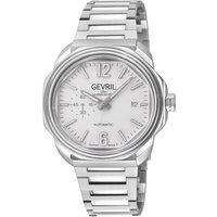 Gevril Men's Roosevelt Swiss Automatic Bezel Ring White Checker Dial Steel Watch in Silver