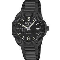 Gevril Men's Roosevelt Swiss Automatic Black Bezel Ring Black Checker Dial Watch
