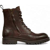 Windsor Smith Men's Leather Military Lace-Up Combat Boots - Willem in Maroon | Size: 10