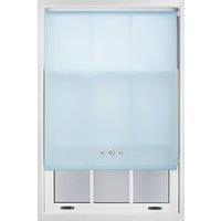 Furnished Duck Egg Blue Daylight Roller Blind with Triple Chrome Round Eyelets - Trimmable Window Shade | Size: 90 cm width x 165 cm drop