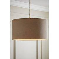 ValueLights Reni Taupe Fabric Easy Fit Drum Ceiling Lamp Shade in Beige | Size: Medium