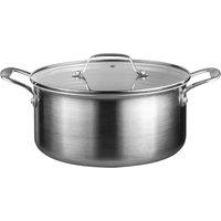 Prochef HexGuard 24cm Tri-Ply Casserole with Glass Lid - Silver
