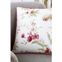 Fusion 'Jeannie' Classic Floral Trail Print Filled Cushion 100% Cotton in Red | Size: 43 cm x 43 cm
