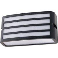 First Choice Lighting Pluto - Anthracite Aluminium Outdoor Louvered Wall Light in Black