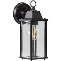 First Choice Lighting Chatham - Black & Glass Panelled Outdoor Wall Lantern Light