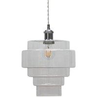 First Choice Lighting Benson - 5 Tier Clear Glass Easy Fit Pendant Lightshade