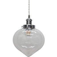 First Choice Lighting Layla - Clear Glass Easy Fit Pendant Shade with Chrome Detail