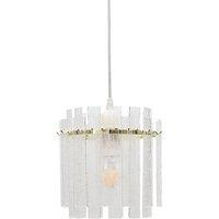 First Choice Lighting Abi - Satin Brass with Frosted Diffuser Easy Fit Pendant Lightshade in Gold