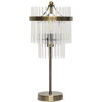First Choice Lighting Georgia - Antique Brass with Glass Rods Table Lamp in Bronze