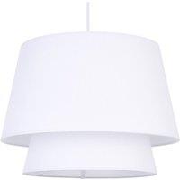 First Choice Lighting Ambra - Two Tier White Fabric Easy Fit Pendant Shade
