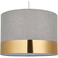 First Choice Lighting Amara - Grey 30cm Easy Fit Pendant Shade with Gold Band