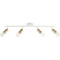First Choice Lighting Journey - Matt White & Gold 4 Way Adjustable Ceiling Spotlight