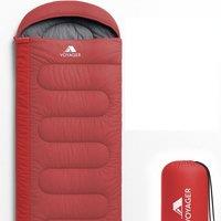 Voyager Sleeping Bag for Adults - Lightweight & Compact (190x30x80cm) in Red | Size: 190 x 30 x 80 cm