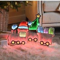 Samuel Alexander 70cm Light up Infinity Christmas Train with 2 Carriages & Multi-Coloured LEDs