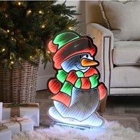 Samuel Alexander 60cm Light up Snowman Infinity Christmas Decoration with Red, White & Green LEDs