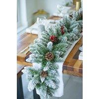 Marco Paul Luxury Large 9ft Snow Dusted Christmas Garland in Green