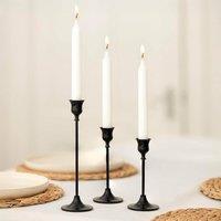 Marco Paul 3 Pack Black Taper Candle Holders