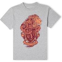 Harry Potter Official Gryffindor Drawn Crest Unisex T-Shirt in Grey | Size: Small