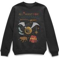 Harry Potter Official Christmas Range All I Want Sweatshirt - Black | Size: Large