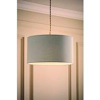 ValueLights Reni Duck Egg Blue Fabric Easy Fit Drum Ceiling Lamp Shade with Bulb | Size: Large
