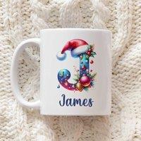 60 SECOND MAKEOVER Personalised Christmas Initial Mug Bauble Font in White