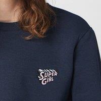 DC Comics DC Super Unisex Embroidered Sweatshirt - Navy | Size: Small