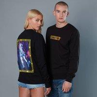 DC Comics Harley Quinn Caution Sign Unisex Birds of Prey Sweatshirt - Black | Size: Medium