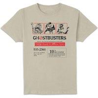 Ghostbusters Flyer Unisex T-Shirt - White Vintage Wash in Cream | Size: Medium