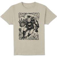 Marvel Ironman Line Art Unisex T-Shirt - Cream | Size: 2XL