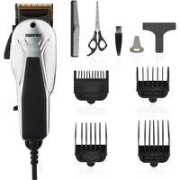 Geepas Professional Electric Hair Clipper Barber Trimmer Titanium Carbon Steel in Silver
