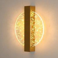 COMELY Indoor Wall Lights, 12W Round Acrylic Wall Lights, 3000K Warm White, Gold