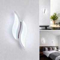 COMELY 12W Acrylic Leaf Shaped Sconce Wall Light, 6500K Cool Light, White