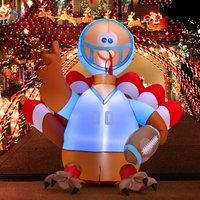 Costway 5FT Inflatable Turkey Rugby Player Blow-up Thanksgiving Turkey