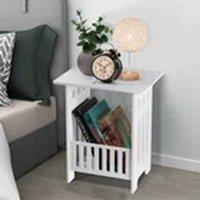 Havendro Small Bedside Table Coffee Tea Table Storage Shelf in White