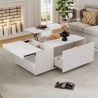 BTM White Lift-Top Coffee Table with Storage Drawer