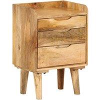 Berkfield Home Bedside Cabinet Solid Mango Wood 40x30x59.5 cm in Brown