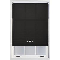 Furnished Daylight Roller Blinds with Triple Square Eyelets - Trimmable Window Shade in Black | Size: 240 cm width x 210 cm drop