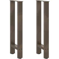 Berkfield Home Coffee Table Legs Natural Steel 2 pcs 28x(72-73) cm Steel in Grey