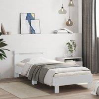Berkfield Home Bed Frame without Mattress with Headboard White 75x190 cm Small Single