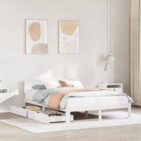 Berkfield Home Bed Frame with Drawers without Mattress White 135x190 cm Double