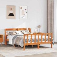 Berkfield Home Bed Frame with Headboard without Mattress Wax Brown 160x200 cm