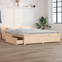 Berkfield Home Bed Frame with Drawers 135x190 cm Double in Brown