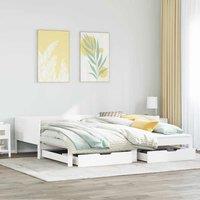 Berkfield Home Daybed with Trundle & Drawers without Mattress White 90x190 cm Single