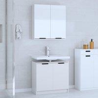 Berkfield Home 2 Piece Bathroom Cabinet Set White Engineered Wood