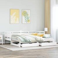 Berkfield Home Daybed with Trundle & Drawers without Mattress White 80x200 cm