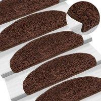 Berkfield Home Stair Mats 10 pcs 65x21x4 cm Brown | Size: Medium